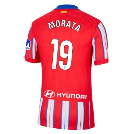 Levné Atlético Madrid Morata 19 Domácí Fotbalové dresy 2024-25 Krátký Rukáv